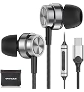 USB C Headphone for Samsung S25 S24 S23 Ultra FE S22 A16 A55 A54 Wired Earbuds Magnetic in-Ear Ty...