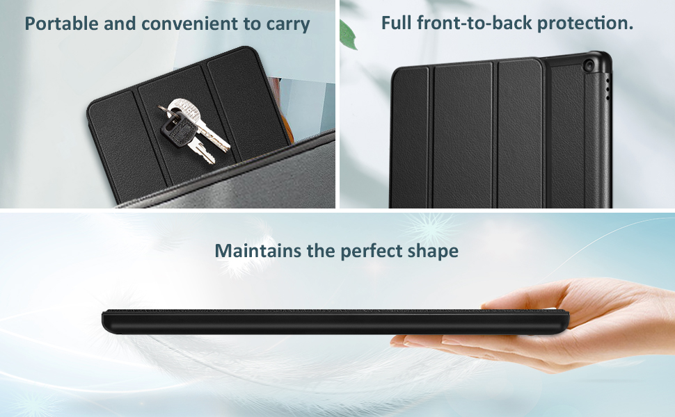 New Fire hd10 11th generation leather cover accessories 10.1 inch display protective fold stand 