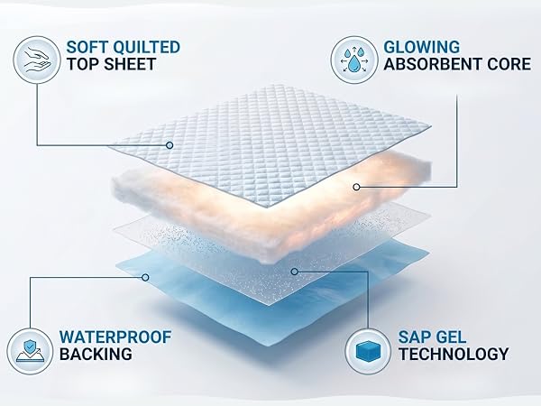 Incontinence Pads, Bed Covers, Puppy Training