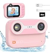 Bestrip Kids Underwater Camera Camera Play Set Toys for Snorkeling Camping Pink