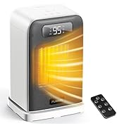 FLANUR Space Heaters for Indoor Use, 1500W Small Desk Heater with Remote, Thermostat, 4 Modes, 12...