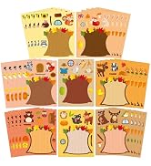 CY2SIDE Fall Woodland Animal Face Stickers - 40PCS Autumn Animal Make a Face Sticker Game for Kid...