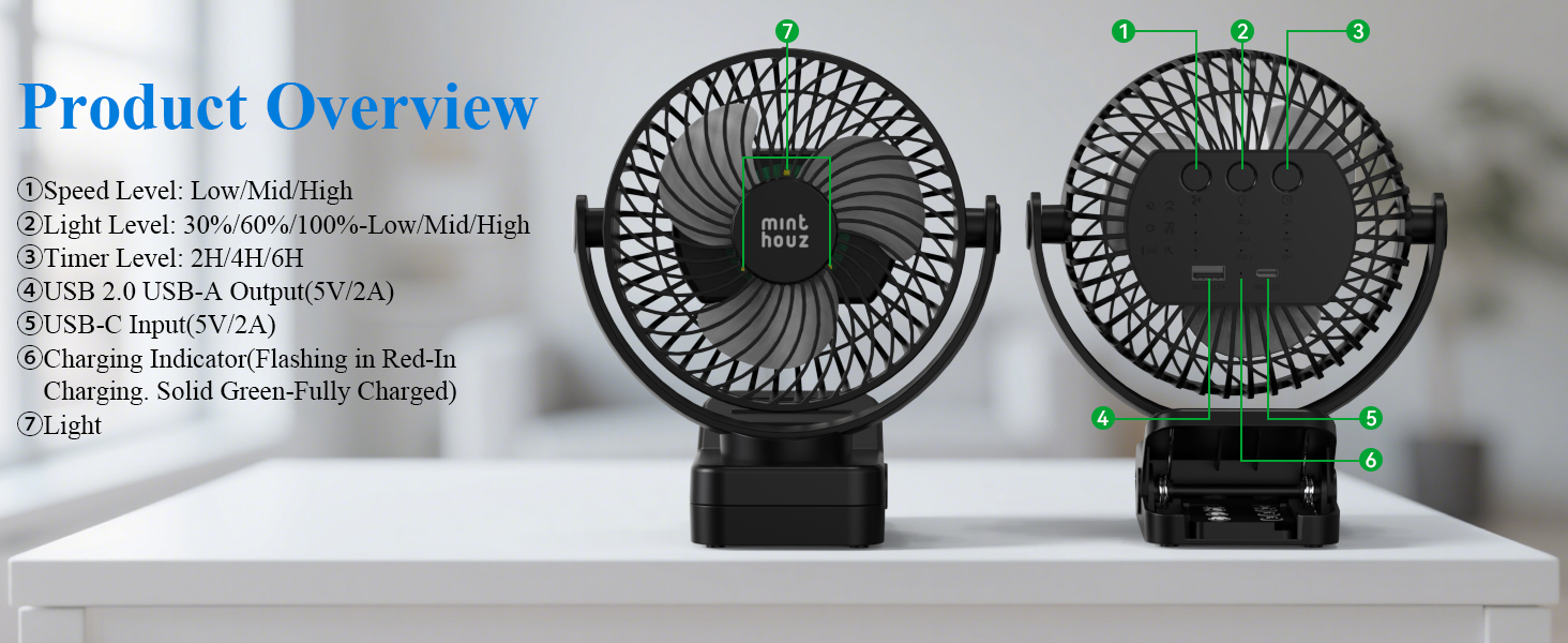 Clip Fan, Quiet Fan, Desk Fan, Camping Fan