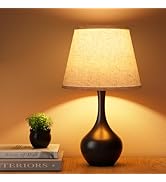 Seealle Touch Table Lamp for Bedroom, 3-Way Dimmable Small Bedside Lamps for Night Stands with Wi...