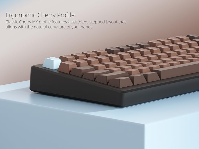 Womier Keycaps for Mechanical Keyboard, Retro Brown PBT Keycaps Cherry Profile