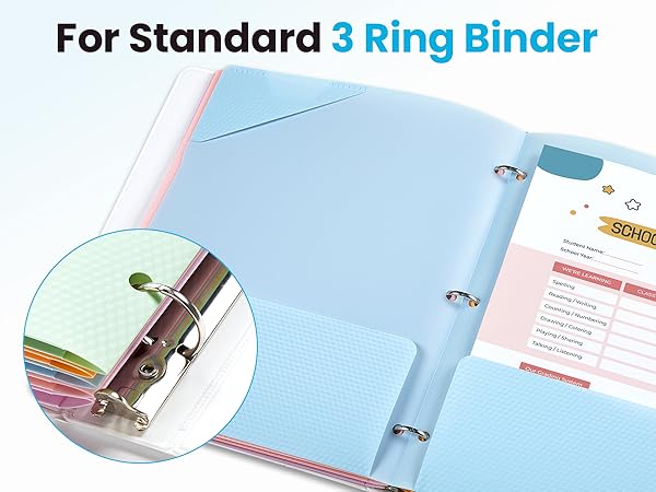 heavy duty 2 pockets folders with writable label for 3 ring holed