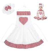 XLSXEXCL 2 Pack Baby Photography Props, Baby Chef Hat and Apron, Baby Chef Outfit, Newborn Photog...
