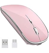 LOONASA Type C Wireless Mouse, 2.4G USB C Mouse, Dual Mode with Nano USB and Type C Receiver, Cha...