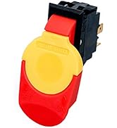POWERTEC 110/220V Dual Voltage Safety Paddle Switch, 1HP Smart Switch w/Removable Locking Key. Fi...