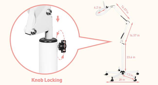 magnifying glass with light and stand