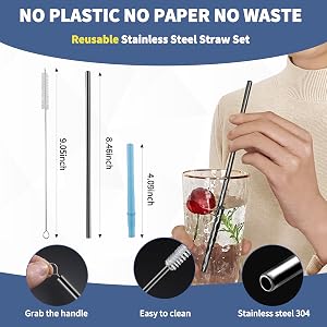 Stainless Steel Straw Set