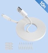 ANLINK 10FT/3M Flat Power Extension Cable for USB C Enabled Home Security Cameras or Other Device...