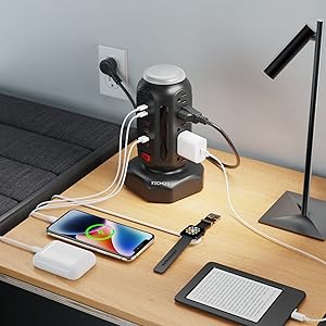 charging tower surge protector with usb surge protector tower power strip surge protector 6.5ft cord