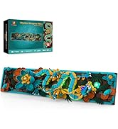 JMBricklayer Mythic Dragon Tiles Building Block Sets with LED Lights for Adult 70019, Wall Art Cr...