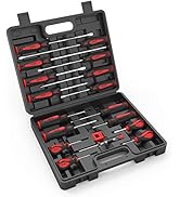 Magnetic Screwdriver Set 18 PCS, XOOL Professional Cushion Grip 9 Phillips and 7 Flat Head Tips S...