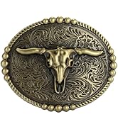 Western Cowboy Belt Buckle - Texas Bull Skull Belt Buckle for Men women