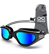 Otionus Swim Goggles, Polarized Adult Swimming Goggles Bungee Strap No Hair Pulling Anti-fog Pool...