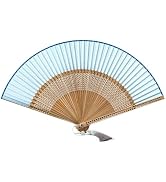 ffscafscn Hand Fan for Vintage Japanese Bamboo Silk Elegant for Dance Music Festival Wedding Chur...