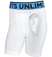 Sports Unlimited Youth Baseball Athletic Compression Shorts Athletic Supporter with Flex Cup