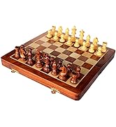 Nature’s Own Wooden Chess Board Set Game for Kids and Adults, Hand Crafted Pawns,10" Folding Boar...