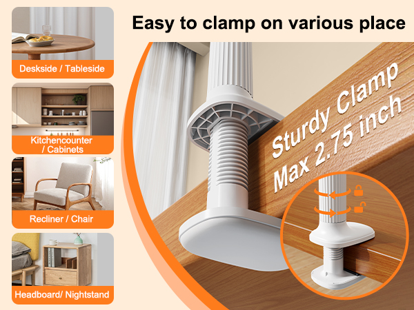 SCENEIN Gooseneck Tablet Holder for Bed, Flexible Long Arm Tablet Mount Stand for Reading in Bed