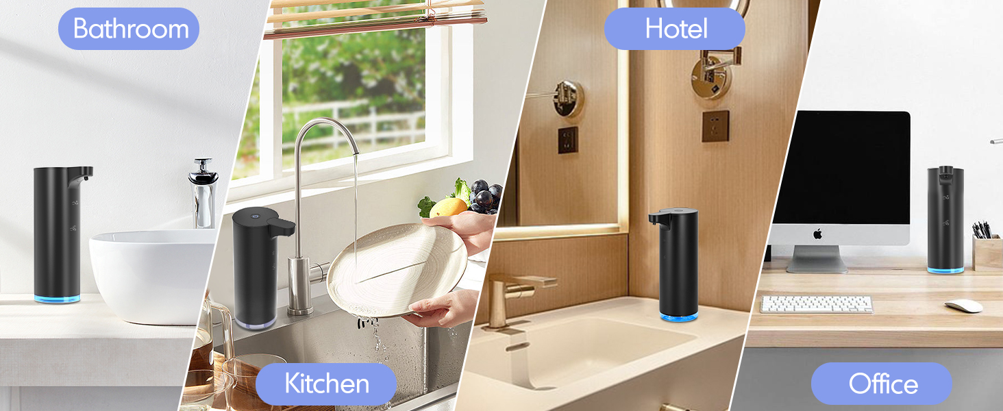 matte black automatic soap dispenser bathroom