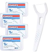 Dental Floss, FAMILIFE Unwaxed Dental Floss Picks Unflavored Fluoride Free Back Teeth Toothpicks ...