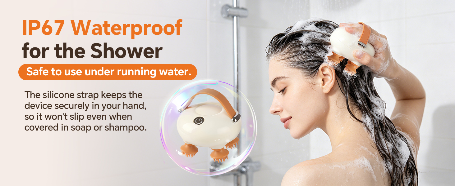 IP67 Waterproof Head Massager