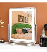 YEKKOPT Makeup Vanity Mirror with Lights,13" Large Hollywood LED Lighted Make up Mirror for Bedro...
