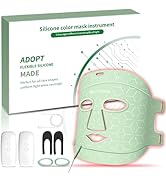 LED Red Light Mask - 7-Color Light Therapy Facial Device with Timer, 3 Modes &amp; Silicone Design, P...