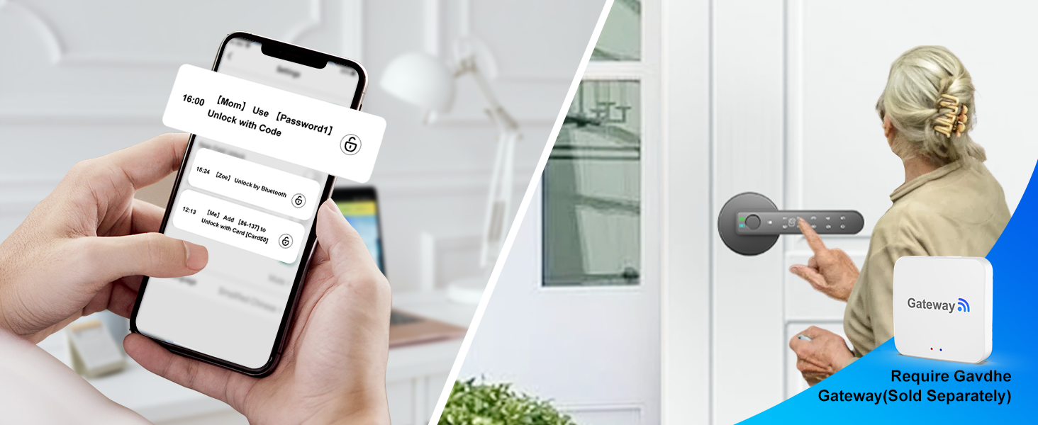 biometric indoor door knob black