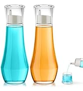 VITVITI Glass Mouthwash Dispenser for Bathroom, 8.8OZ Mouth Wash Container Bottle with Lid Cup, S...
