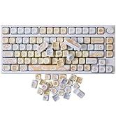 GK GAMAKAY 150 Keys Purple&amp;White Keycaps Set, Cherry Profile PBT Five-Sided Thermal Sublimation K...