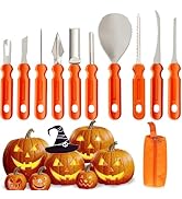 RVXHUA 10PCS Pumpkin Carving Kit, Professional Halloween Decoration Set, Stainless Steel Tools wi...