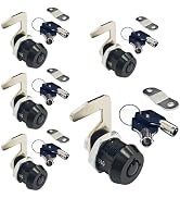 5 Pack Black Toolbox Locks with Keys 5/8 Inch Tubular Cam Lock Keyed Alike Zinc Alloy Cabinet Loc...