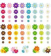 64Pcs 4 Sizes Daisy Flower Iron on Patches, Colorful Cute Embroidered Floral Applique Patches for...