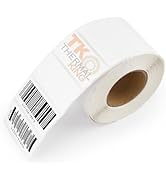 TK Thermal King 2" x 1" 1000 Blank Thermal Shipping Labels, White Perforated Strong Permanent Adh...