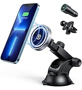 Magnetic Wireless Car Charger, 15W Auto-Lock for MagSafe Car Charger Air Vent Dashboard Windshiel...