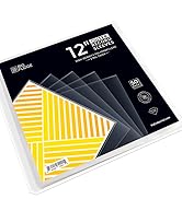 Text reads '12' and appears to be product packaging design with black and yellow geometric patterns shown in progressive stages of assembly or display.
