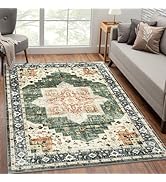 ROYHOME Area Rug 4x6 Vintage Rug Non Slip Living Room Washable Accent Mat Distressed Floor Carpet...