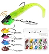 Dovesun Underspin Jig Heads Saltwater Fishing Jig Heads for Bass Fishing Rattling Jig Head 1/4oz ...