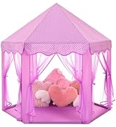 Monobeach Princess Tent Girls Large Playhouse Kids Castle Play Tent with Star Lights Gift Toy for...