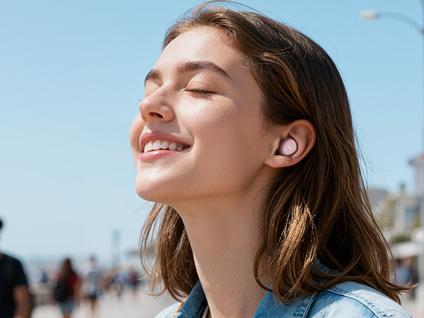 Ergonomic in-ear wireless earbuds worn comfortably for secure everyday listening