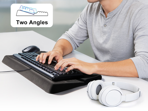 TEEYELLA Wrist Rest with Keyboard Stand, Ergonomic Keyboard Wrist Rest with Pens Storage