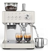 Electactic 20 Bar Espresso Machine with Built-in Anti-Clog Coffee Grinder, Expresso Coffee Machin...