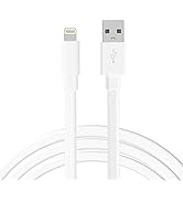 TALK WORKS iPhone Charger Flat Lightning Cable - 7ft Long Lightning to USB-A Cable - Durable and ...