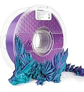 AMOLEN Silk PLA 3D Printer Filament, Dual Color Blue Green &amp; Dark Violet PLA 1.75mm, Shiny Color ...