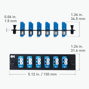 6-Port Fiber Patch Panel with 6 Duplex LC Fiber Optic Adapters