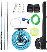 Sougayilang Standard Fly Fishing Combo Starter Kit, 5/6 Weight 9' Fly Rod with SuperPolymer Handl...