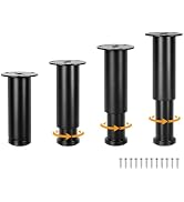 Viiwahol 4.72-7.09 Inch Black Adjustable Height Couch Furniture Legs 4 Pcs | Thickened Metal Supp...